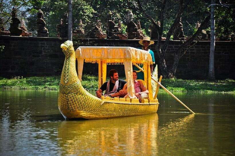 Angkor Bike tour & Gondola Sunset Boat w/ Drinks & Snack - The quiet trail behind Angkor Wat