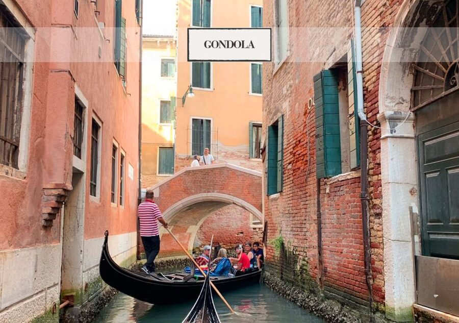 Tour of Doge's Palace and Gondola Ride - The Gondola Gallery and the boat behind the postcard